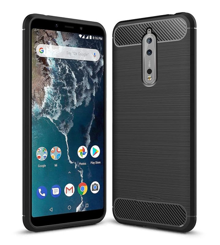 Image of Hybrid Carbon Fiber Back Case for Nokia 8 (Black)