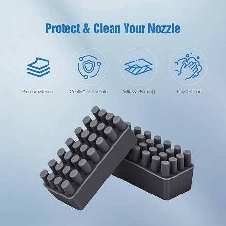 Nozzle Wipers for Bambu Lab X1 / X1C / X1E / P1P / P1S, 6-Pack Premium Silicone Nozzle Cleaning Pads with Adhesive Backing, 3D Printer Accessories