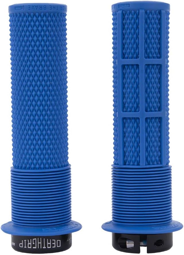 DMR DeathGrip Flanged Grips - Thin, Lock-On, Royal Blue