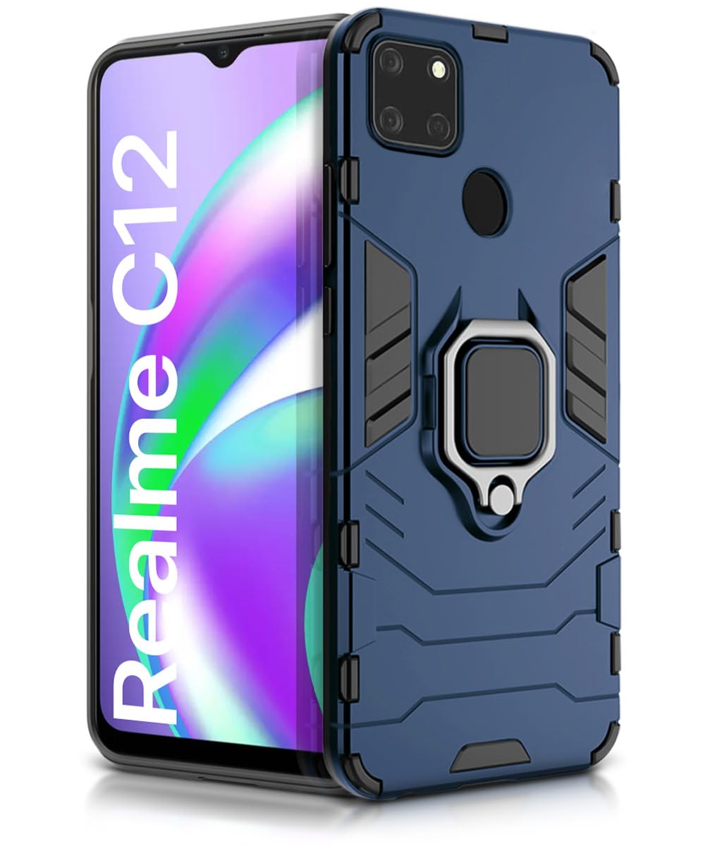 WOW IMAGINE Shock Proof Back Case Mobile Cover for Realme Narzo 30A | 20 | C12 | Back Cover Case (Tough Armor | Hybrid PC + TPU | Ring Holder & in-Built Kickstand | Blue) (B0BTDKV79R) Amazon Price History, Amazon Price Tracker