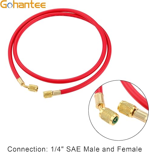 Miniatura 4 de Mangueras de carga de refrigerante de CA R410A, 70 "R410A HVAC manguera de carga con 14 "macho y hembra 800PSI presión de trabajo para R410A R22