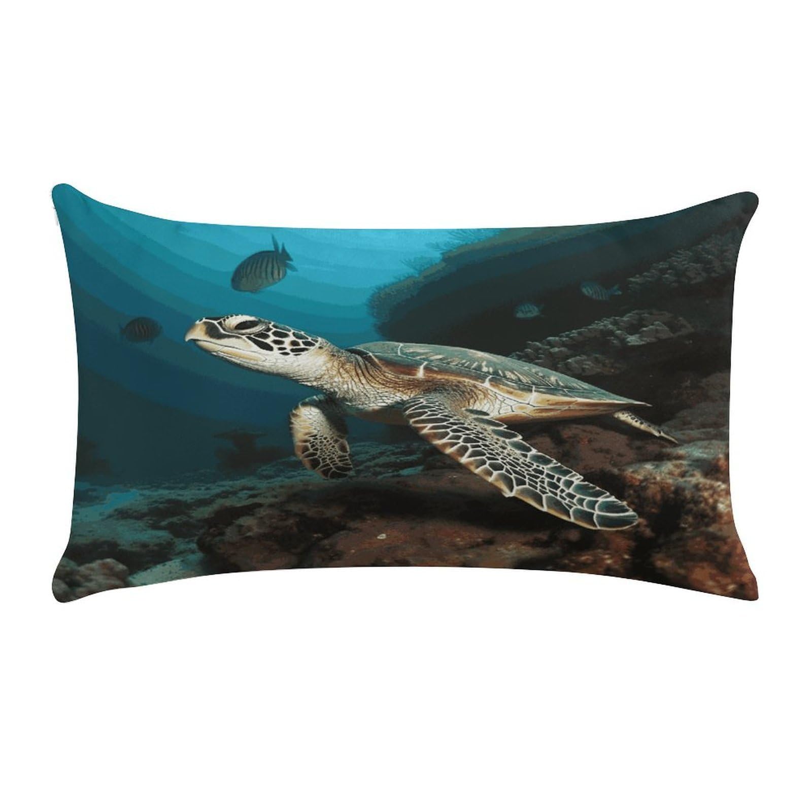 Adfgyerh Style Sea Turtle(1) Pillow Covers，20X12inch,Invisible Zipper Design，Throw Pillow Cover,Short Plush，Ultra-Soft Fabric On Both Sides Home Decor，For Home Sofa Couch