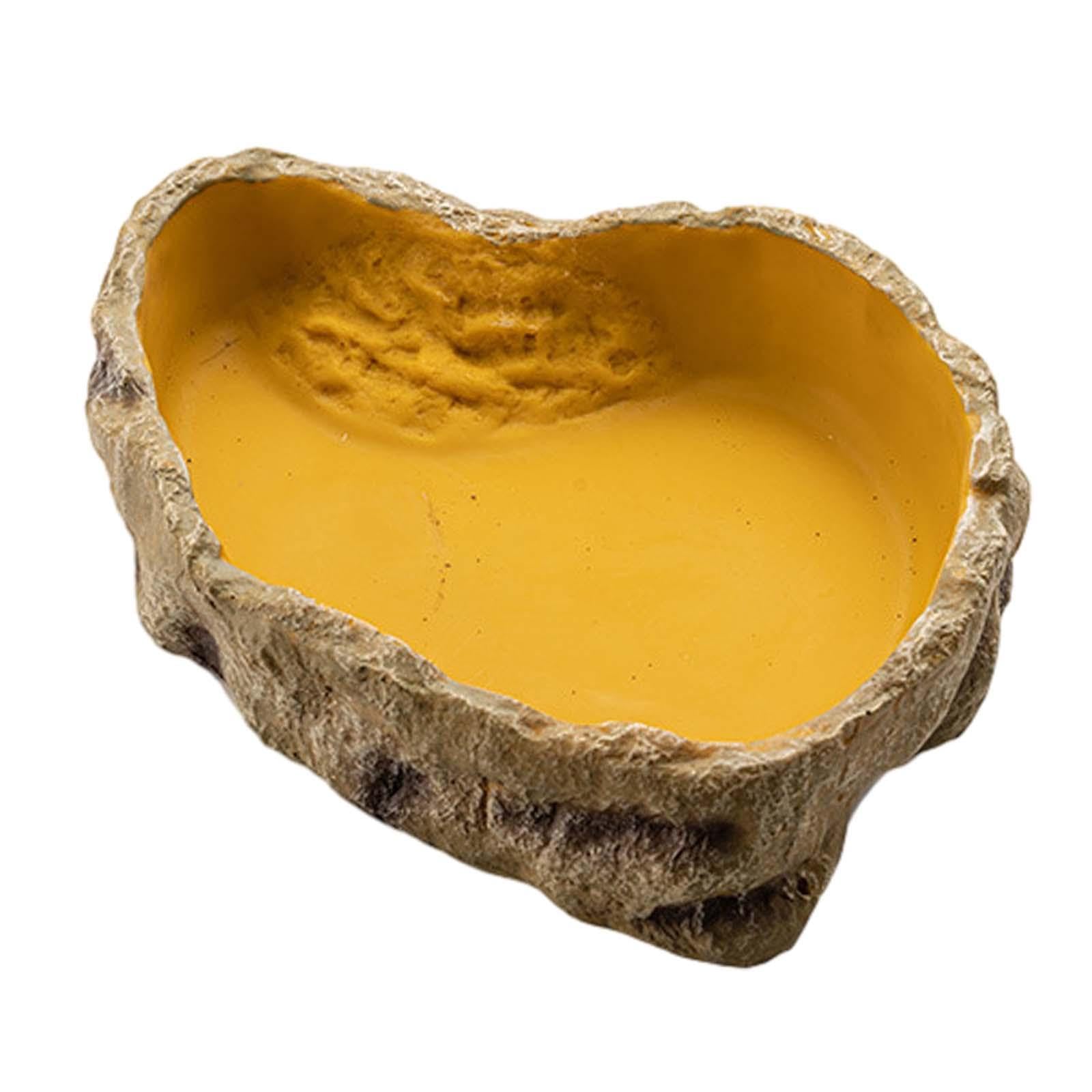 Gralara Turtle Tortoise Water Dish Tortoise Water Bowl Reptile Bathing Pool Tortoise Bath Dish Reptile Water Bowl with Ramp Vivarium Accessories for Tortoise Reptile Gecko Bearded Dragon Turtle, L