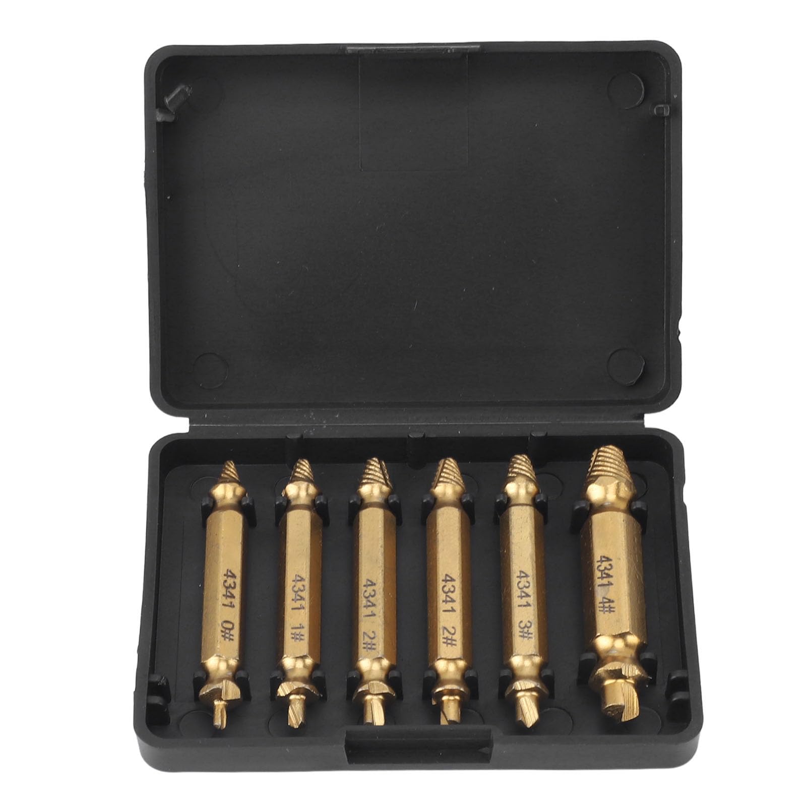 Damaged Screw Extractor Set Broken Stripped Remover Screws Removal Tool High Speed Steel 6Pcs Easy and Quick Removal Works with Any Drill Bit for Men (Ti Plated)