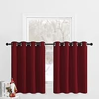 Vista 192 de NICETOWN - Cortinas opacas graduadas para ventanas pequeñas del baño, cortinas de privacidad de 30 pulgadas de largo para mini lavandería y cocina