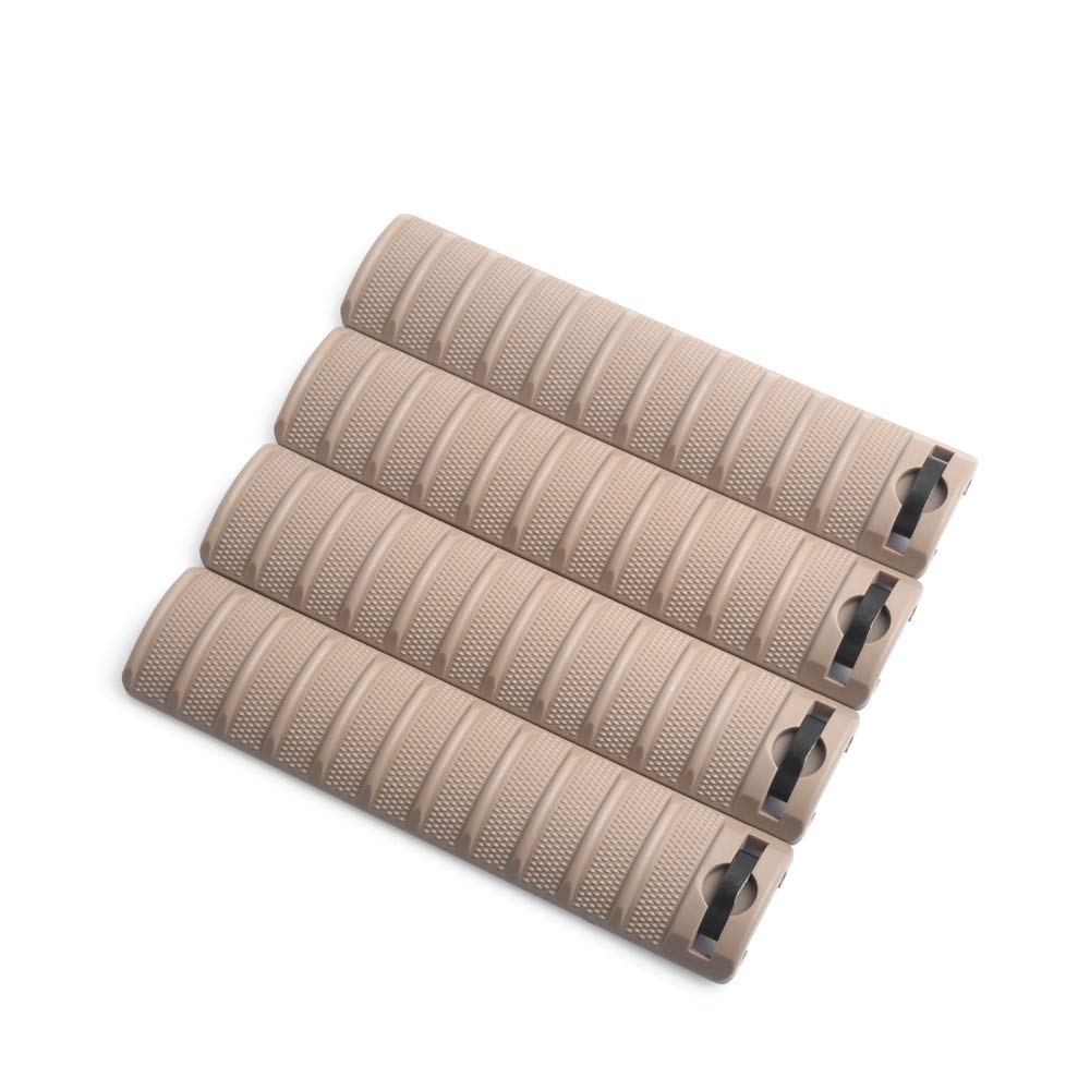 SBGJMY 4pcs Rail Cover Protector Nylon Handguard Panel for 20mm Picatinny Rail System (Tan) - Image 2
