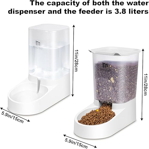 Miniatura 4 de Marchul Comedero para perros, juego de comedero y dispensador de agua para gatos por gravedad, cuenco automático de alimentos y bebedero de gran