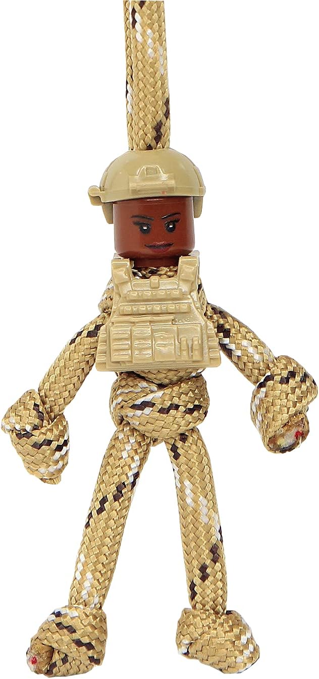 US Army Gifts - HandMade ParaCord KeyChain, Soldier, Body Armor, Helmet, M/F, B/W, Military Gift, Army Veteran, Retirement, Army Men