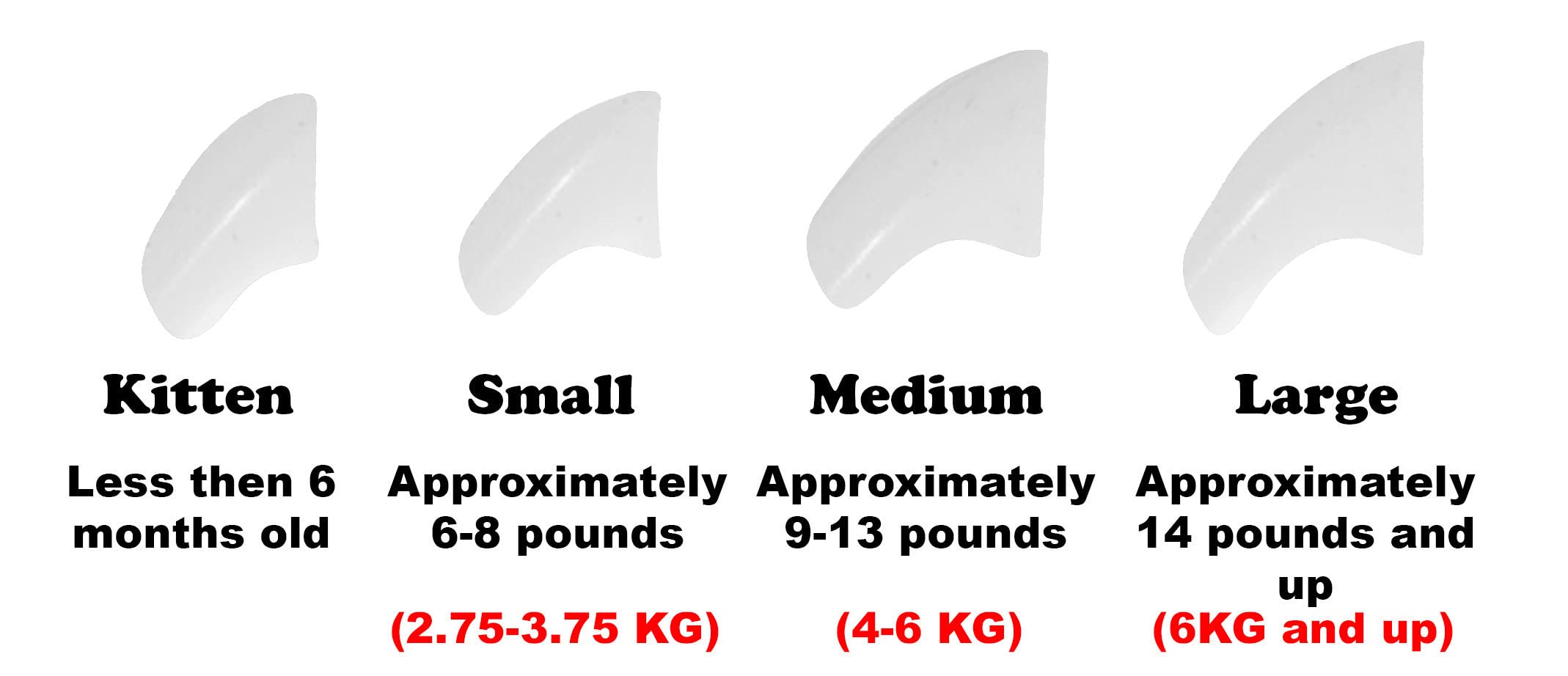 Pretty Claws 60 Piece Soft Nail Caps with Adhesive for Cat Claws - Snow White Large