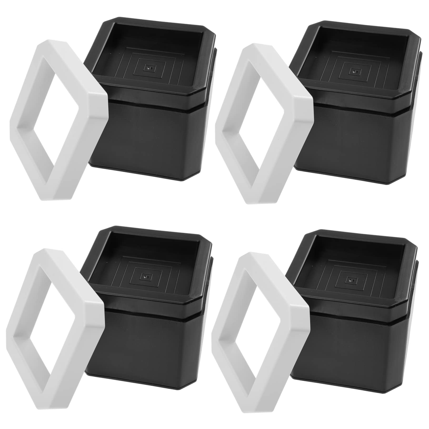 PRETYZOOM 4pcs Heavy Duty Bed Risers Non- Stackable Elevators for Furniture Protect Floors and Reduce Noise Design for Beds Chairs and Tables