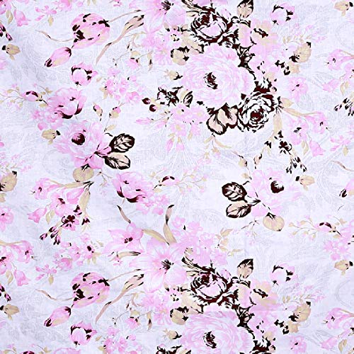 Image of Swayam Pure Cotton Double Bedsheet with 2 Pillow Covers | Size 90 x 100 inch | 160 TC | Floral Design | Soft Breathable Bed Sheet | Comfortable & Durable for Bedroom - Pink