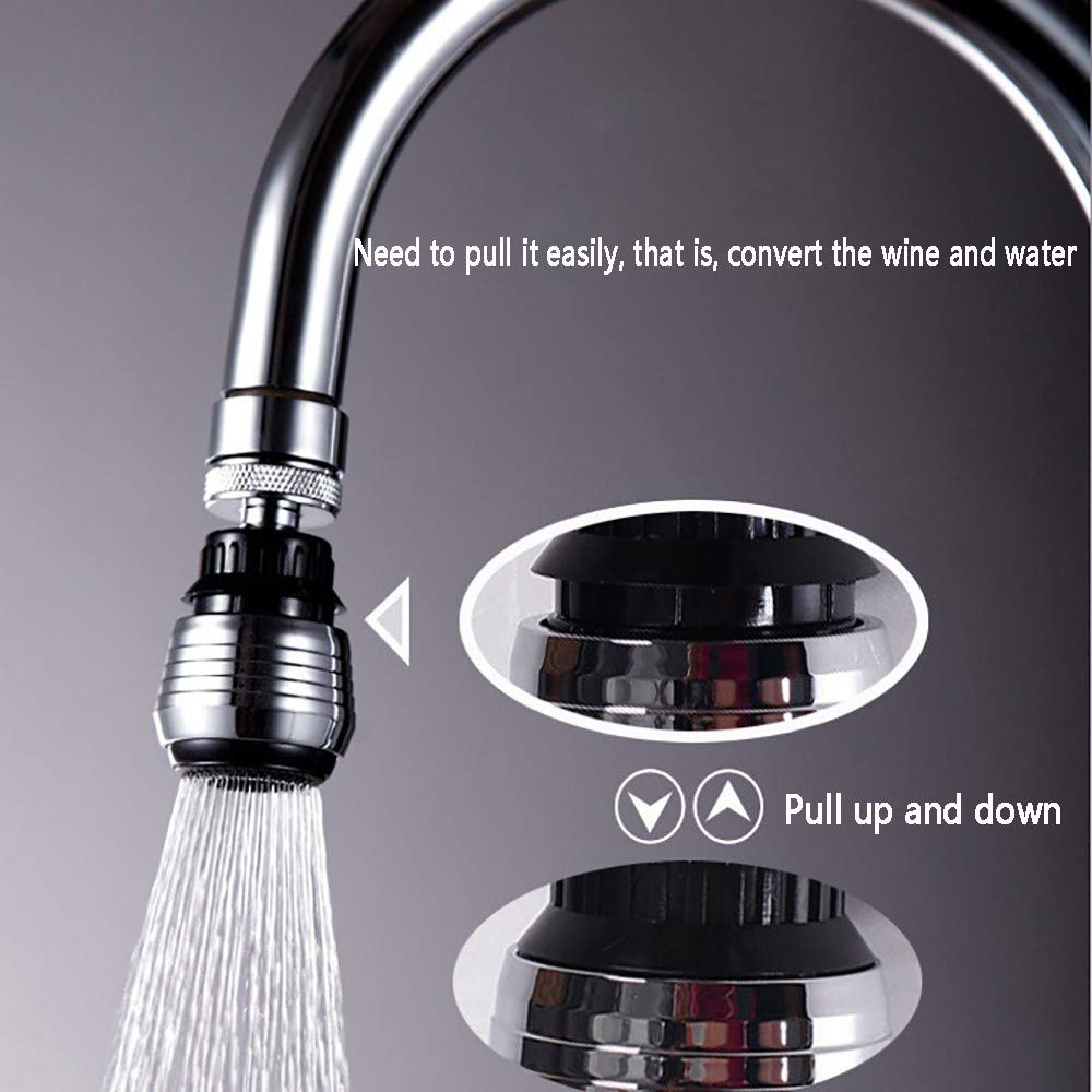 Accesorio de filtro aireador de grifo, burbujeador giratorio de 360° para ahorro de agua para cocina y baño, cabezal de boquilla de pulverización móvil