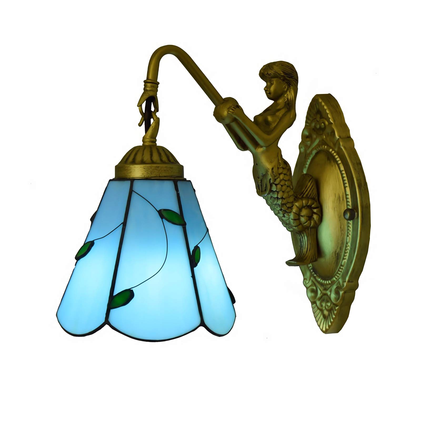 Aioneer Tiffany Style Wall Light, Vintage Stained Glass Wall Sconces, Bedroom Bedside Wall Lamp For Living Room Bathroom Hallway [Energy Class A + + ]-1