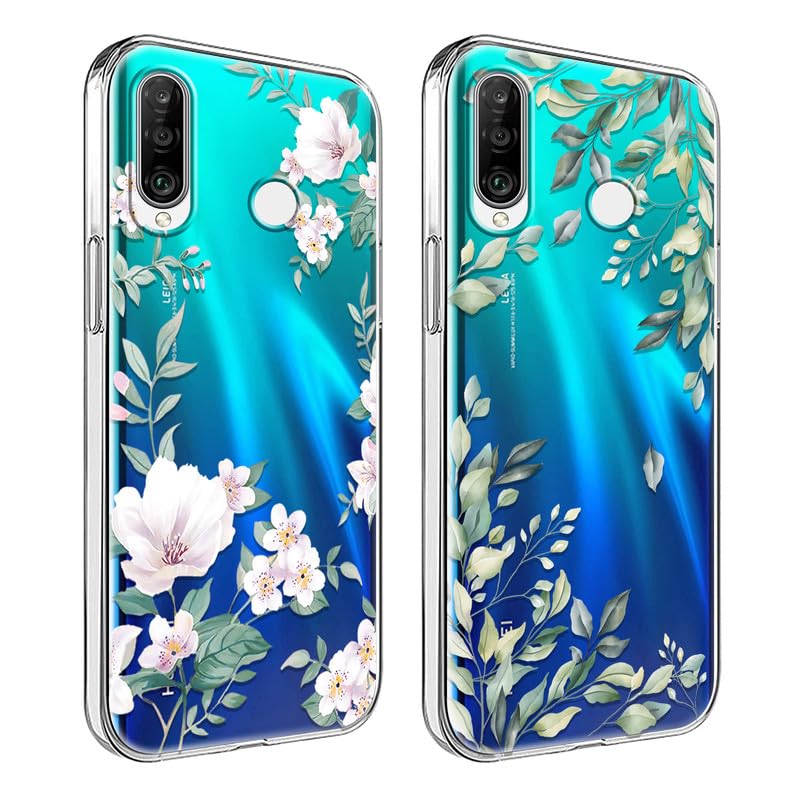 Yoedge 2 Cover Per Huawei P30 Lite: Custodia Silicone Morbida Con Farfalla Floral, Viola Chiaro, Ultra Sottile - 2