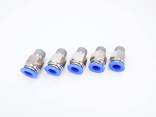 Miniatura 7 de IVLPHA Empuje para conectar conexión de tubo de 18" OD x 14" macho NPT rosca, línea de agua recta macho neumática, conectores de empuje rápido