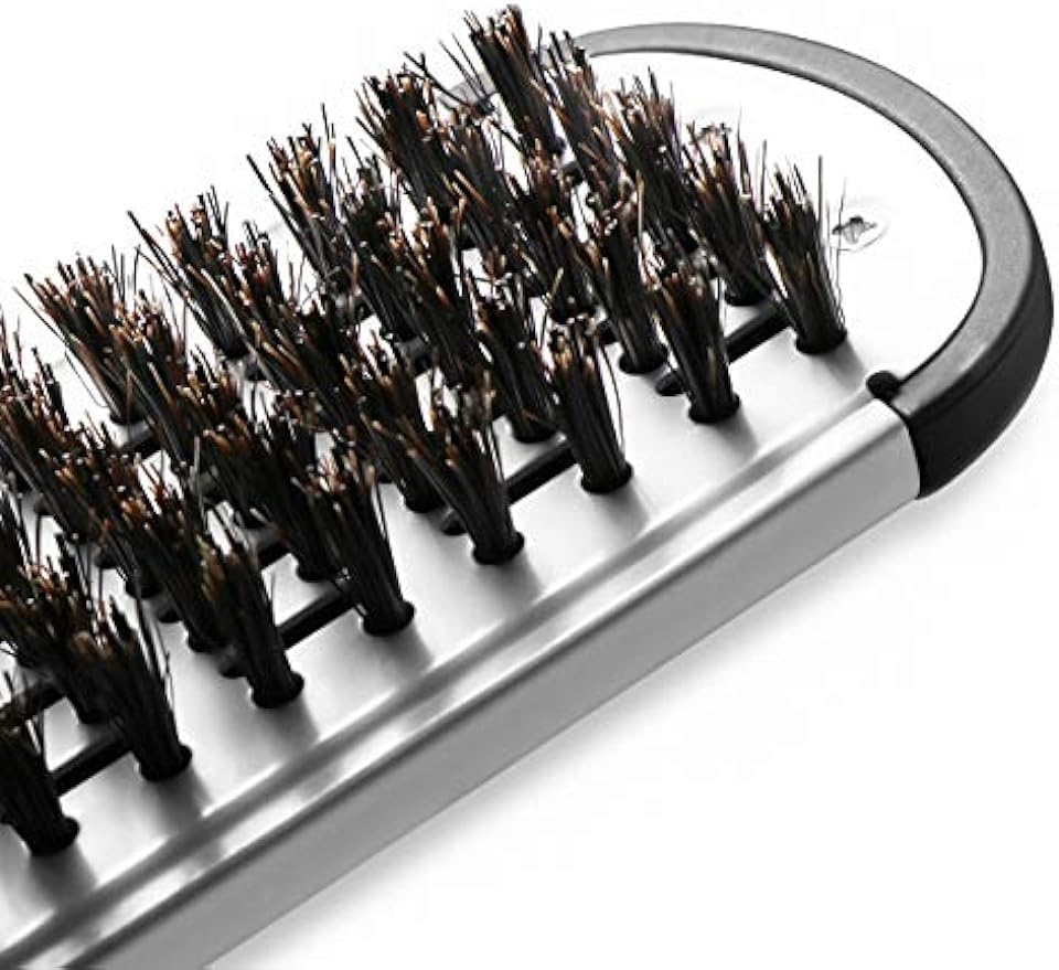 Miniatura 2 de Peine para alisar el cabello, pinzas de cerdas de jabalí, peine de hierro plano, cepillo de doble cara, cepillos para alisar el cabello, herramienta