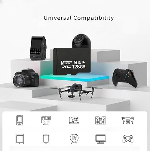 Miniatura 5 de Paquete de 2 tarjetas de memoria MicroSDXC de 128 GB con adaptador SD y lector USB, velocidad estándar U3 V30, tarjetas TF de alta resistencia para