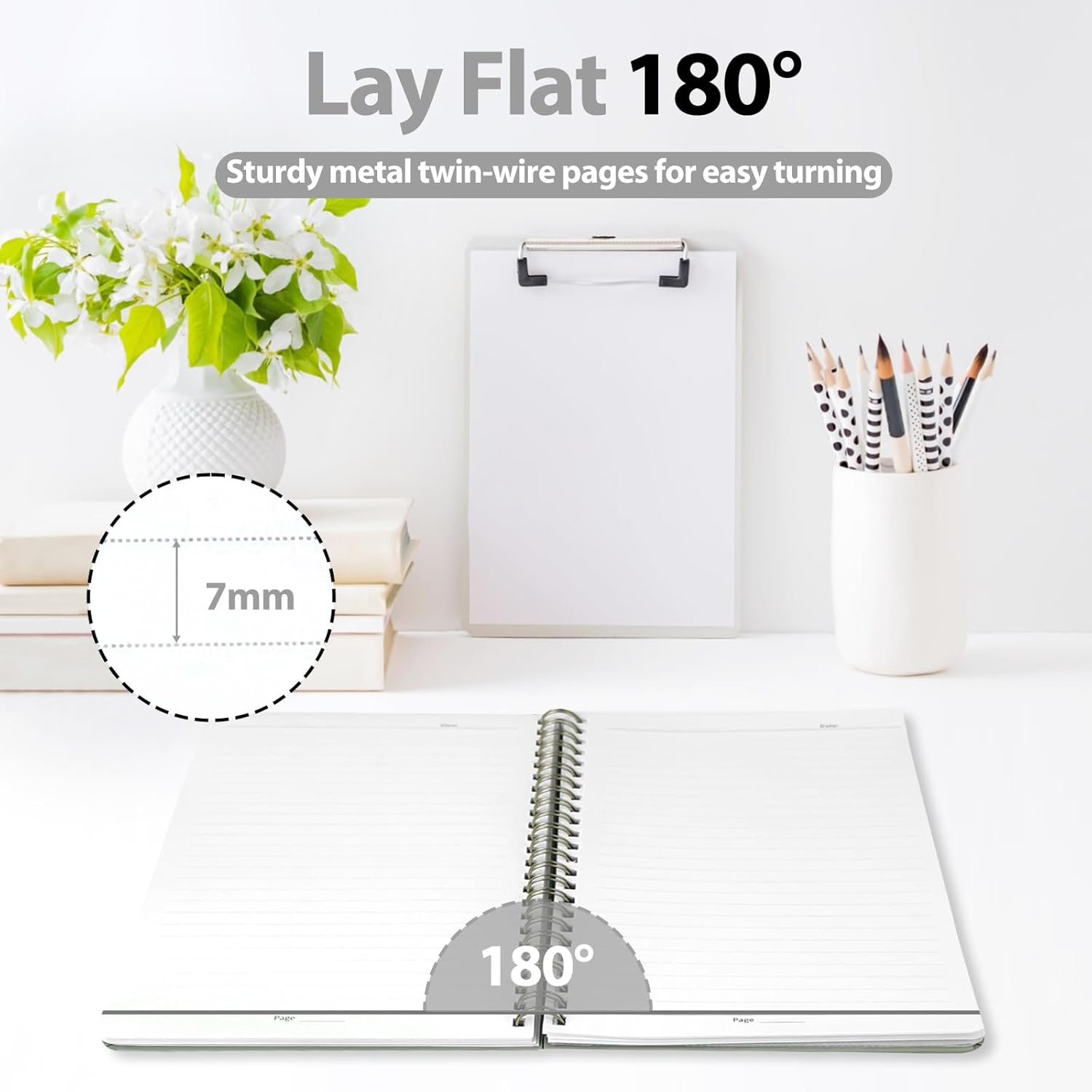 Journaling Notebooks, A5 Lined Spiral Notebook