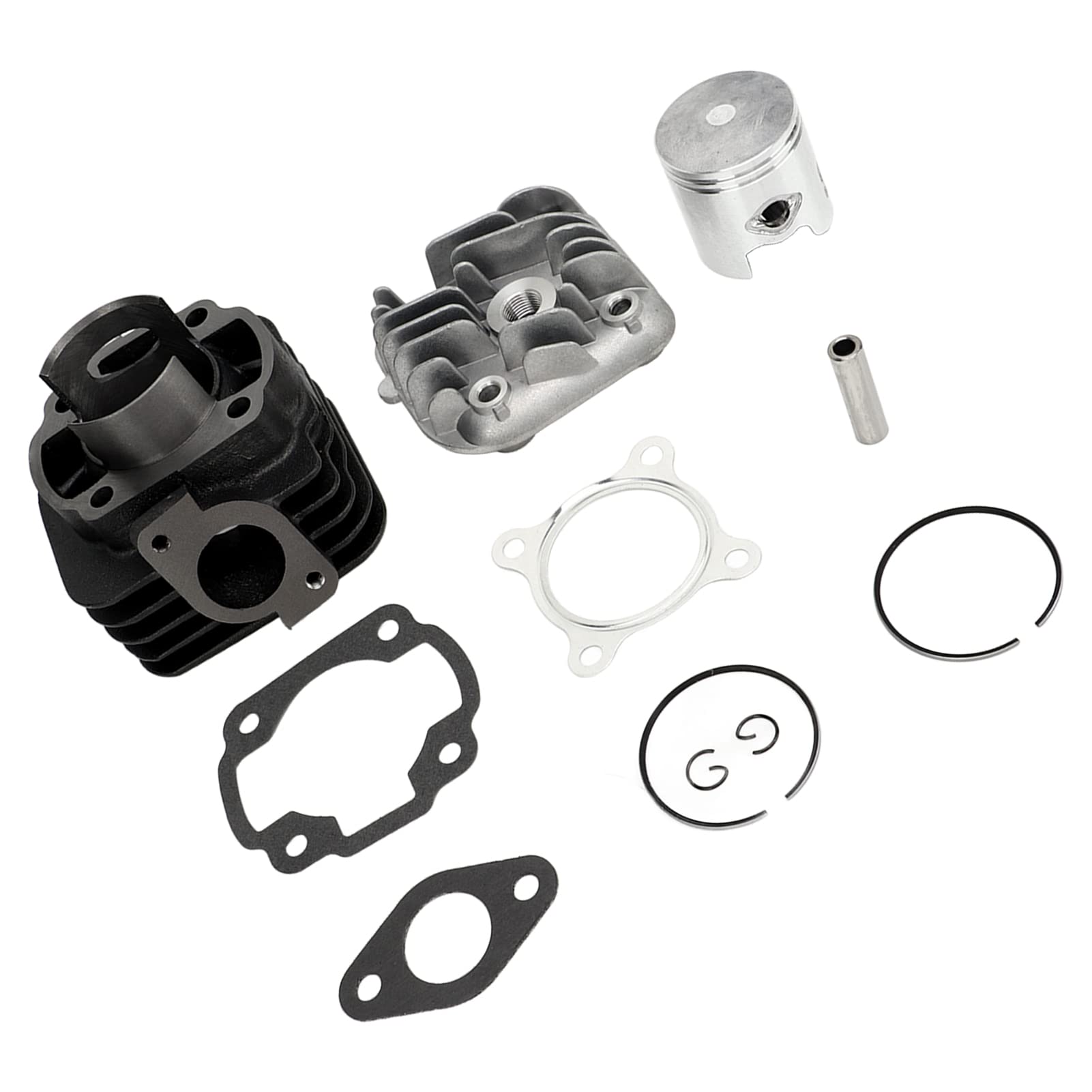 Generic Kit Pistone Cilindro Ad Alte Prestazioni con Alesaggio da 47 Mm per Motore JOG 2 Tempi 1E40QMB, Set di Ricostruzione di Fascia Alta in Lega di Alluminio Resistente per gli Appassionati di Moto