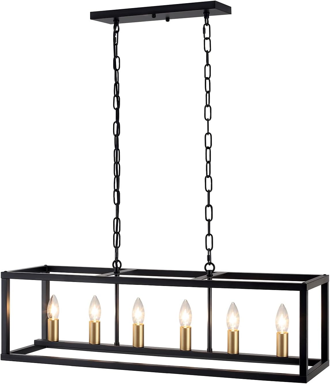 6 Light Farmhouse Dining Room Light Fixture Kitchen Island Hanging