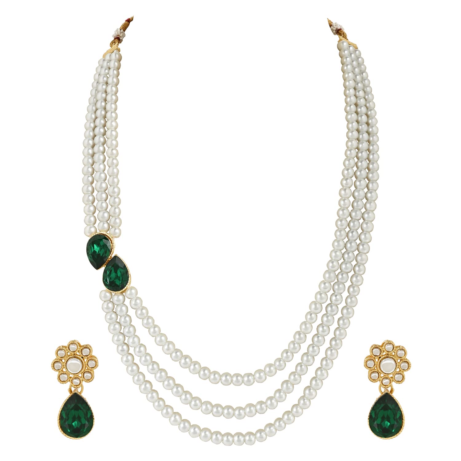 I Jewels Gold Plated Traditional Stone Studded Pearl Long Necklace Jewellery Set For Women/Girls (ML315G) (B0C1T22V5S) Amazon Price History, Amazon Price Tracker
