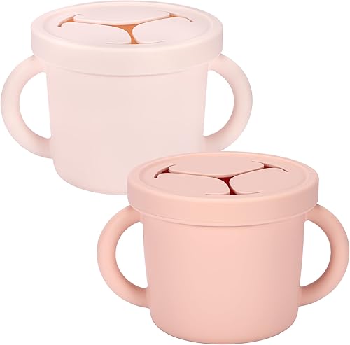 Miniatura 10 de Recipientes de silicona de grado alimenticio para aperitivos, recipientes de aperitivos con asas y tapa para niños pequeños (color 2) Color 2,Color