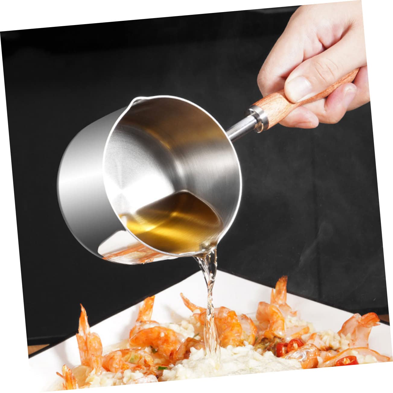 4-teiliges Edelstahl-Kochtopf-Set, kleiner Kochtopf für Babynahrung, Dämpfen und Saucen, Küchensilben und leicht zu reinigen, perfekt für Hobbyköche