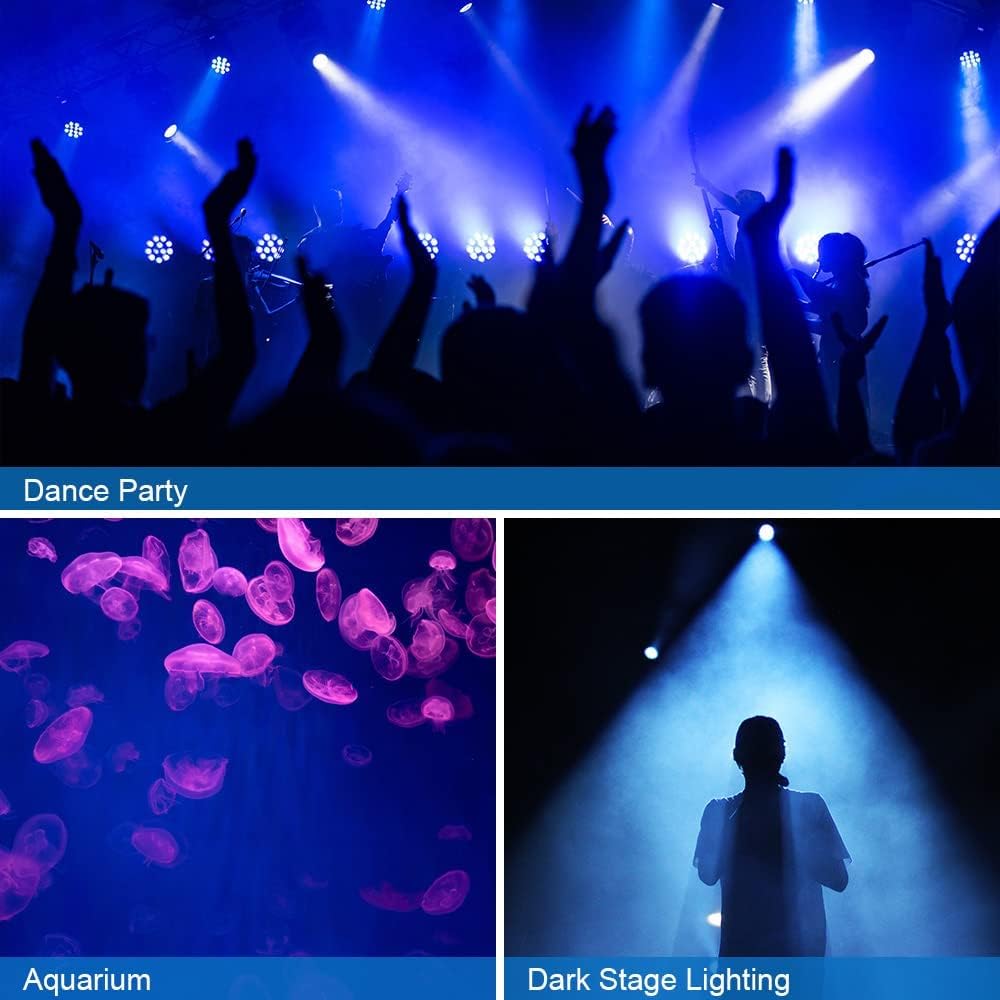 EAGLOD 12W Led Black Lights,Outdoor Warm White and Blacklight for Landscape Lighting,110V 2 Color Black Spotlight with 2 Prong Plug Cord for Halloween Party