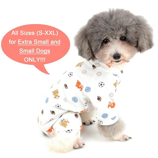 Foto 2 de 8 de Zunea Mono Pijama para Perros Pequeños Overoles Peleles de Algodón Suave Ropa de Dormir para Cachorros…