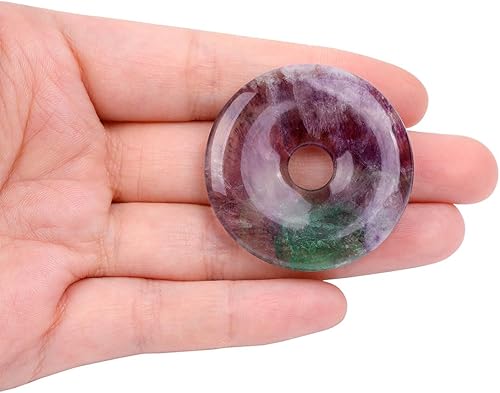 Miniatura 4 de JOE FOREMAN Anillo de piedras preciosas naturales multicolor de fluorita arcoíris de 1.575 pulgadas (1.575 in) para hacer joyas, 1 unidad