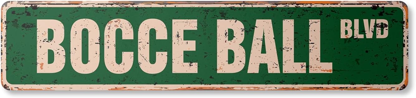 Bocce Ball Vintage Plastic Street Sign Set Balls Italy Team Game | Indoor/Outdoor | 30" Wide
