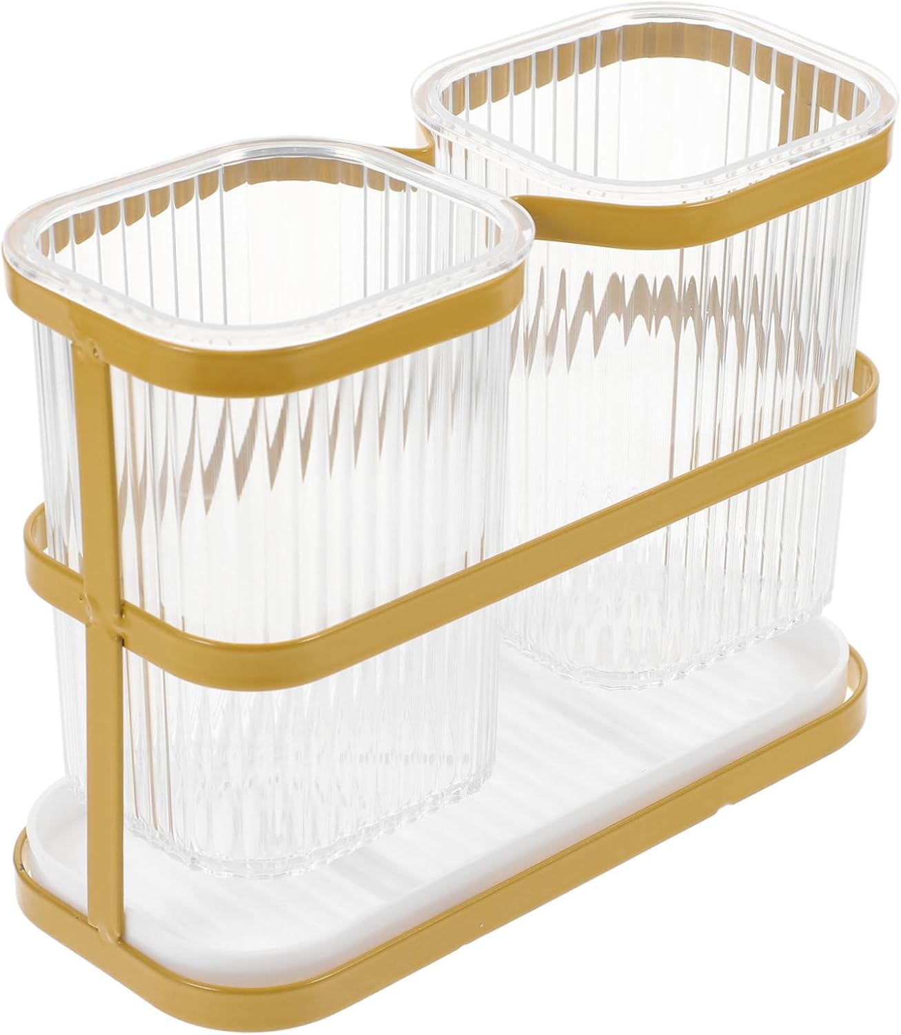 Luxshiny Chopstick Holder and Utensil Storage Rack Stylish and Cutlery Stand for Kitchen and Bathroom Multi Functional Pet and Design for Spoons Forks and Brushes