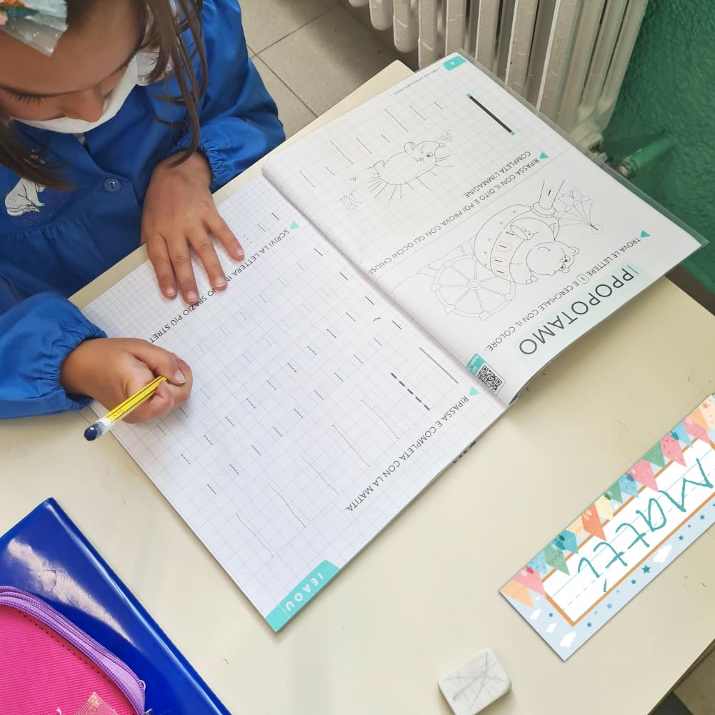 PH PandaHall 40pcs Classroom Desk Tags, Boho Mountains Desk Name Tags Desk Nametags Locker Name Plates Student Name Tags Teacher Name Plate for Classroom Cubbies Desks Cabinets Filing Storage - Image 3