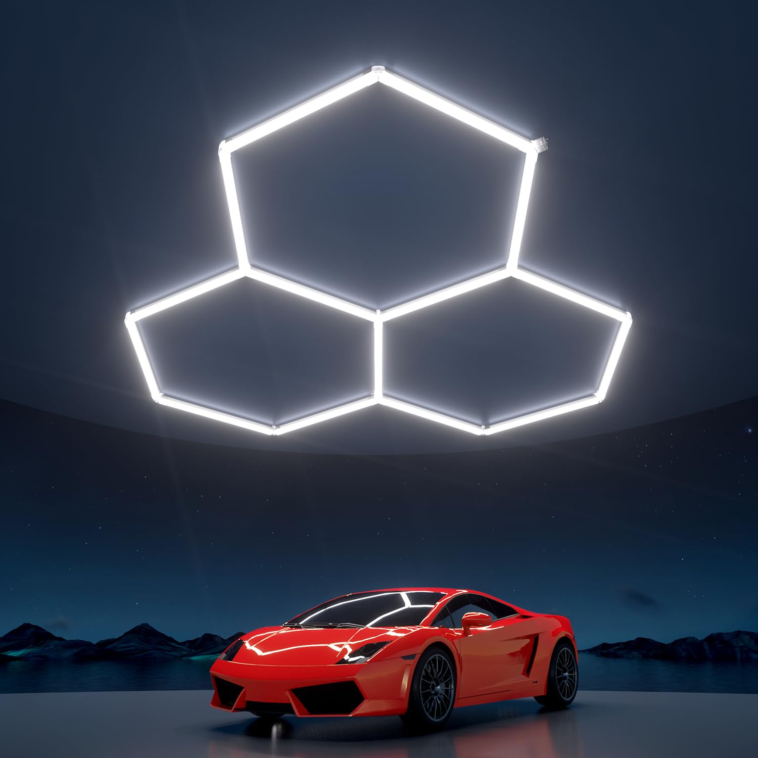 Amazon.com: Litezone Luces hexagonales de garaje de 105 W, 12600LM