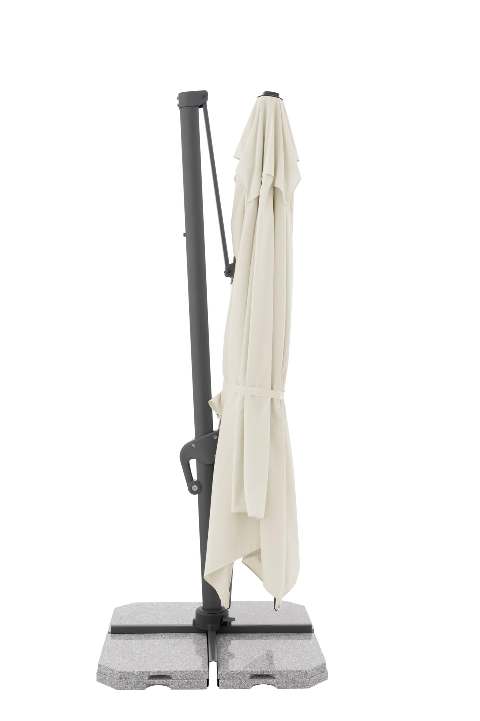 Doppler ombrellone a pendolo Jack 400x300cm al naturale I per balcone, terrazza e giardino I a manovella in alluminio resistente ai raggi UV I multifunzionale