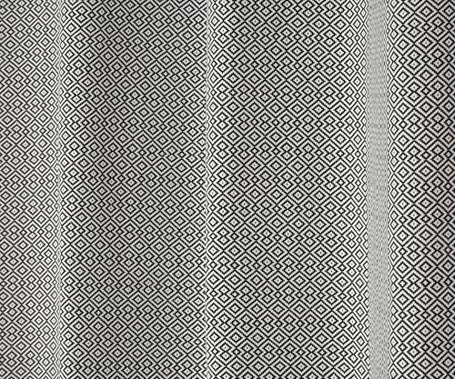 Image of Fabrilia Jacquard Geometric Pattern Curtains for Long Door | Black & White Diamond Design | Room Darkening Curtain Panels | Pack of 1 Piece | 9 feet