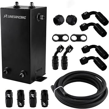 Universal 4L Oil Catch Can Fuel Surge Tank 4 Litre 4000ml AN6 6AN 9/16"-18 UNF Oil Tank Aluminum T6061 oil tank with Swivel Ends