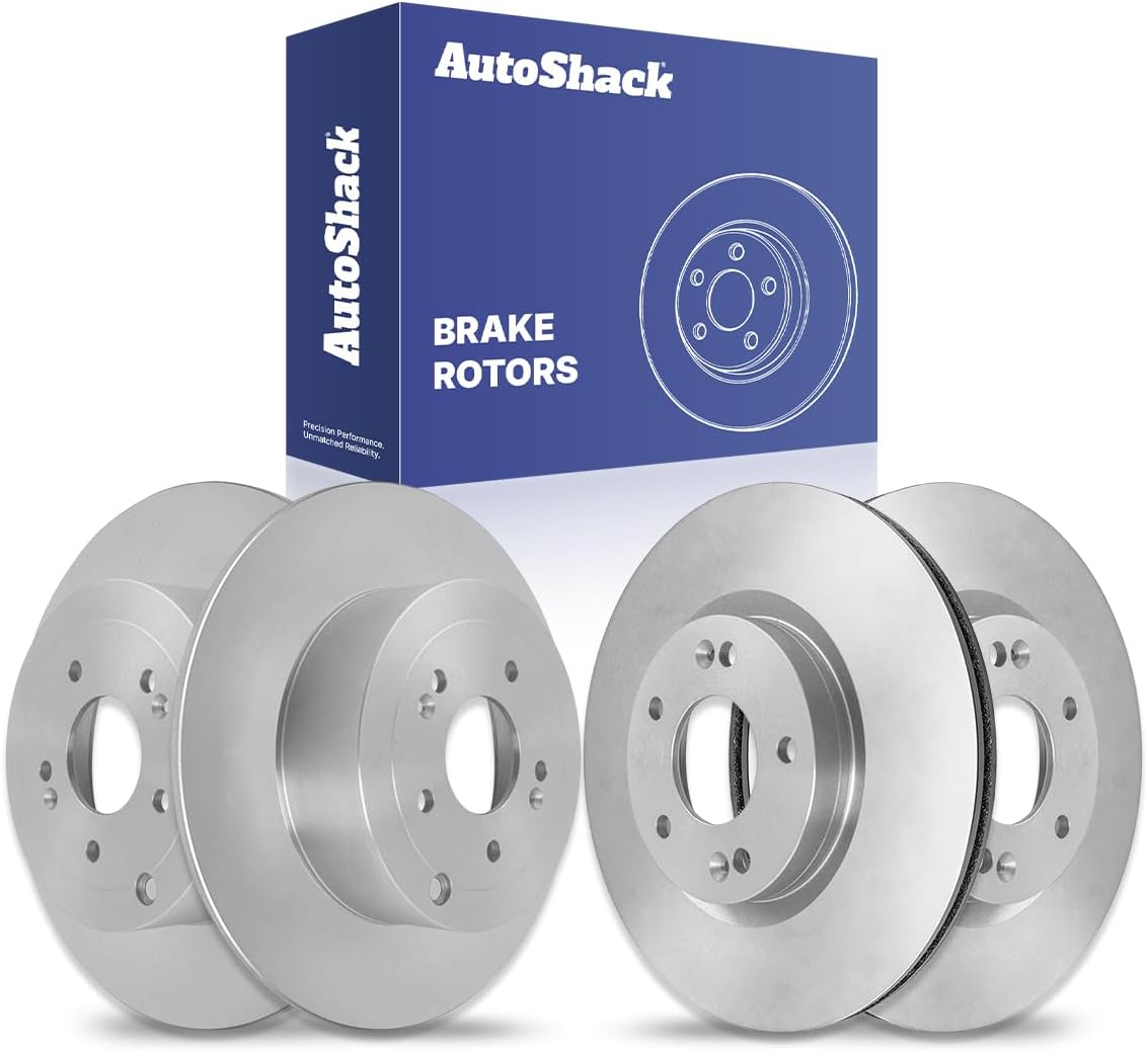AutoShack Front Vented & Rear Solid Brake Rotors 4-PC Set Replacement for 2007-2009 Hyundai Santa Fe
