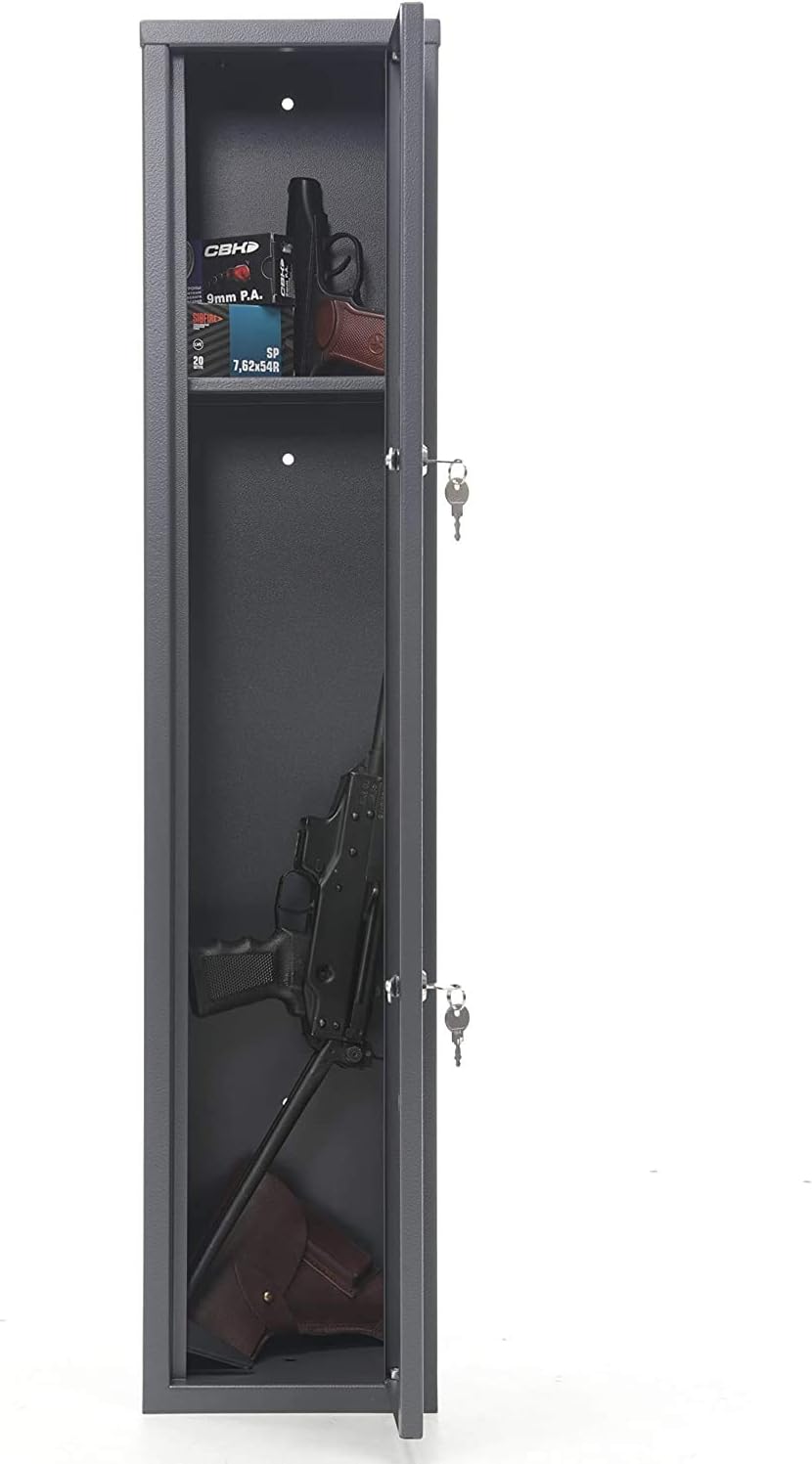 Gun Safe Rifle Shotgun Metal Security Cabinet Storage Buffalo 1015 with Separate Pistol/Ammo Area
