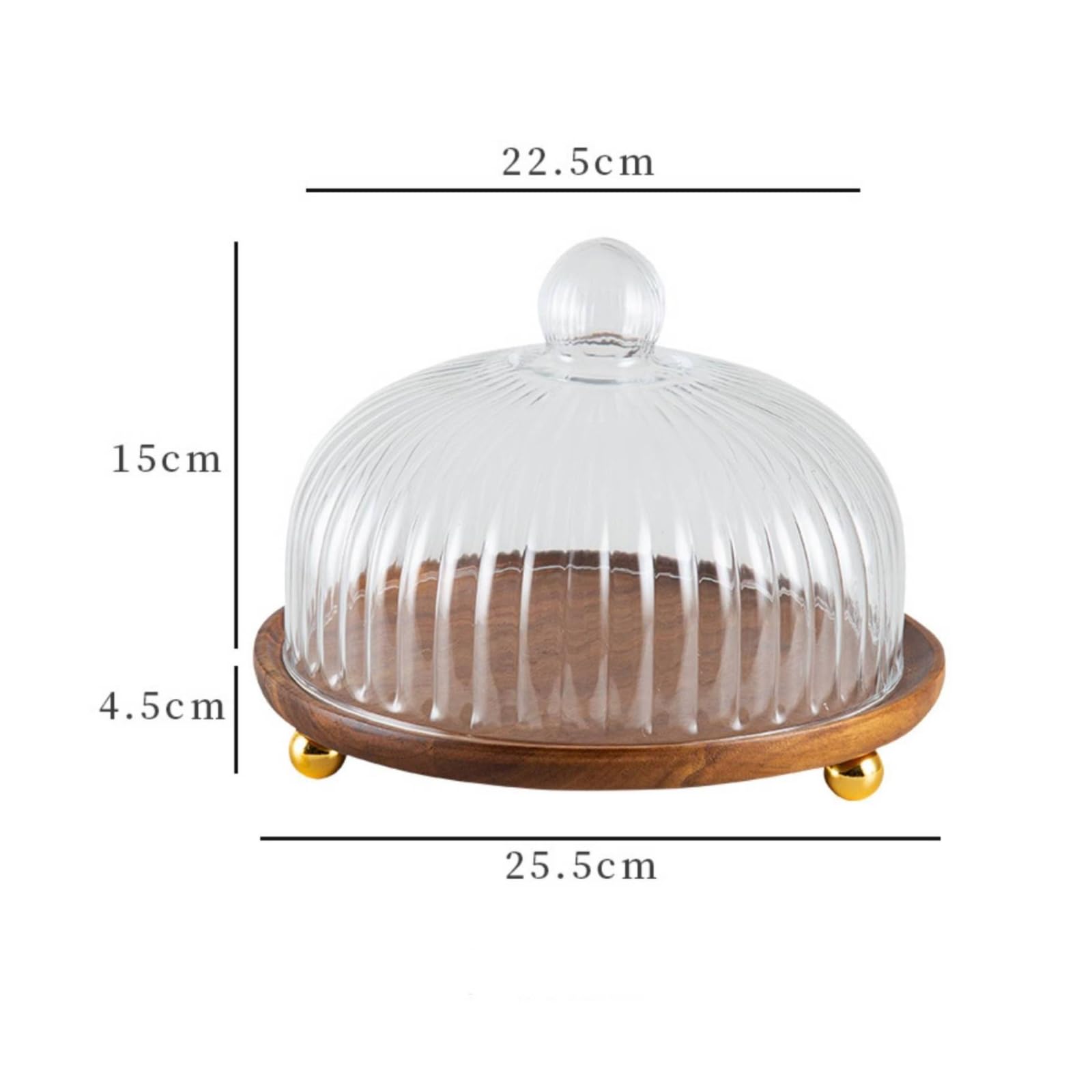 Cloche à Gâteau Polyvalent Plateau à Desser sur Pieds Dôme Traparent Aliment Présentoir à Gâteaux Cvercle, M