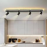 GEADI Plafoniera LED Soffitto 110cm, 58W Plafoniera da Soffitto Nera - 1