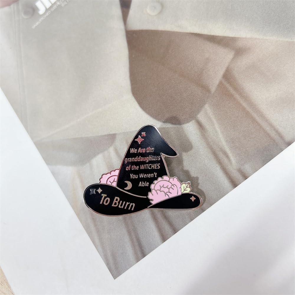 Witch Hat Enamel Pin Brooch For Women Girls Boys Cute Funny Halloween Black Magic Witch Star Flowers Brooches Novelty Fashion Lapel Pins Holiday Party Badges Button Backpacks Clothing Bags Hats Jewelry Gift