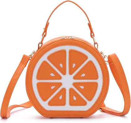 SUKUTU PU Leather Lemon Purse for Women Stylish Novelty Fruit Shaped Crossbody Shoulder Bag