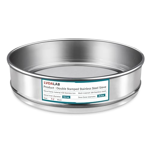 Miniatura 13 de Tamiz de Malla de Acero Inoxidable 304, Tamiz de Prueba de 10 Mallas (2mm) de Abertura, Diámetro de 7.9 Pulgadas (20cm) Tamices Económicos de