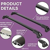Vista 3 de ERKUL Barras transversales resistentes para Toyota RAV4 2019-2025 No son compatibles con modelos AdventureTRD Off-Road Negro