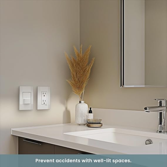 Simple Motion Sensor Switch by Deako, Automatic Timer, Occupancy and Vacancy Modes, Auto On and Off, Single Pole, Neutral Wire Required, White