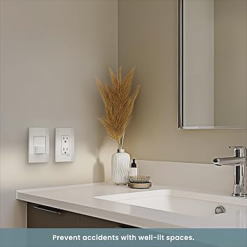 Simple Motion Sensor Switch by Deako, Automatic Timer, Occupancy and Vacancy Modes, Auto On and Off, Single Pole, Neutral Wire Required, White