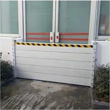 High Flood Control Baffle Sliding Glass Door Flood Barrier 3 4 5 6 7 ft, Reusable Flood Protection / Prevention Barriers for Basement Windows, Aluminum Flood Control BarrierSilver-L-305cm/119.9in/10f