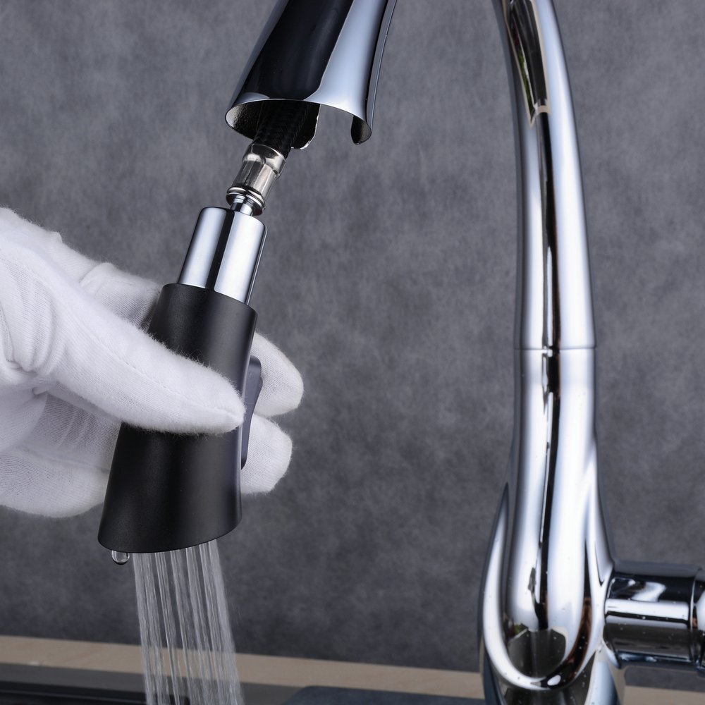 Beelee Chrom Mischbatterie mit Ausziehbar Brause Wasserhahn Küche Armatur Küchenarmatur Spültischarmatur für Küche