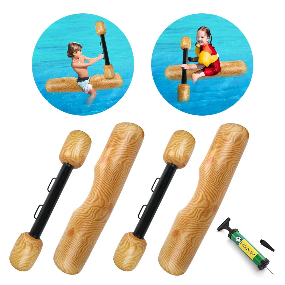 Buy SubClap Floating Pool Inflatable RideOn Row Toys 4PCS, Water Flume Balance Joust Tree Log